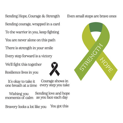 Spellbinders - Awareness Ribbon and Sentiments Stamp & Die Set
