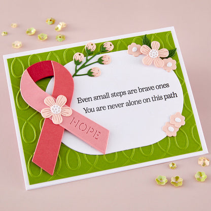 Spellbinders - Awareness Ribbon and Sentiments Stamp & Die Set