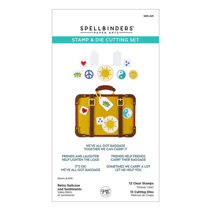 Spellbinders - Retro Suitcase and Sentiments Stamp & Die Set