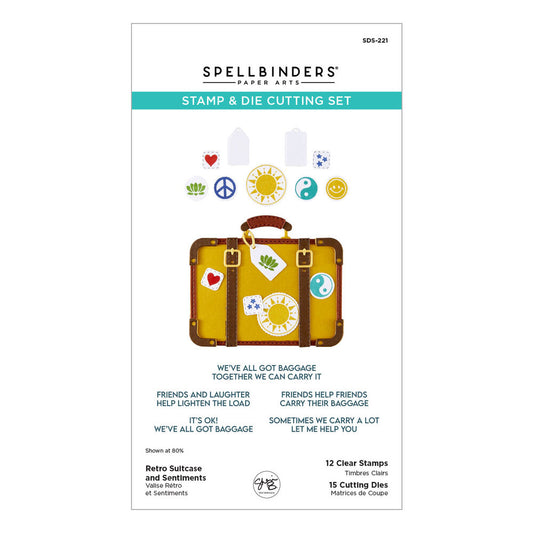 Spellbinders - Retro Suitcase and Sentiments Stamp & Die Set