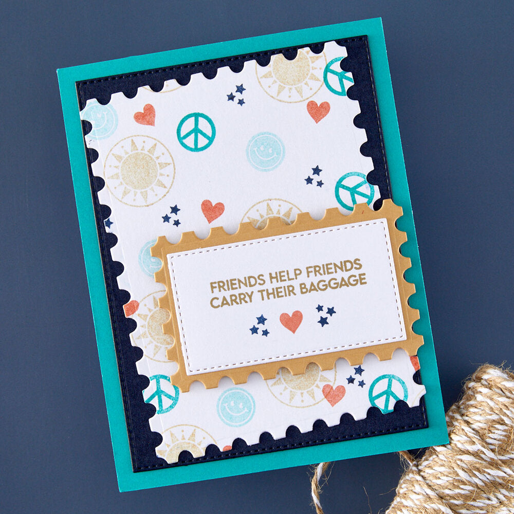 Spellbinders - Retro Suitcase and Sentiments Stamp & Die Set