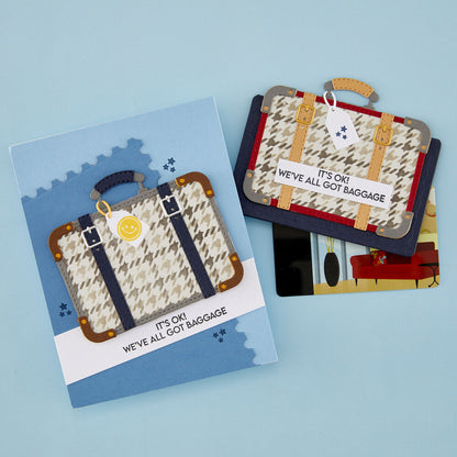 Spellbinders - Retro Suitcase and Sentiments Stamp & Die Set