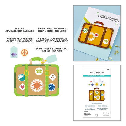 Spellbinders - Retro Suitcase and Sentiments Stamp & Die Set