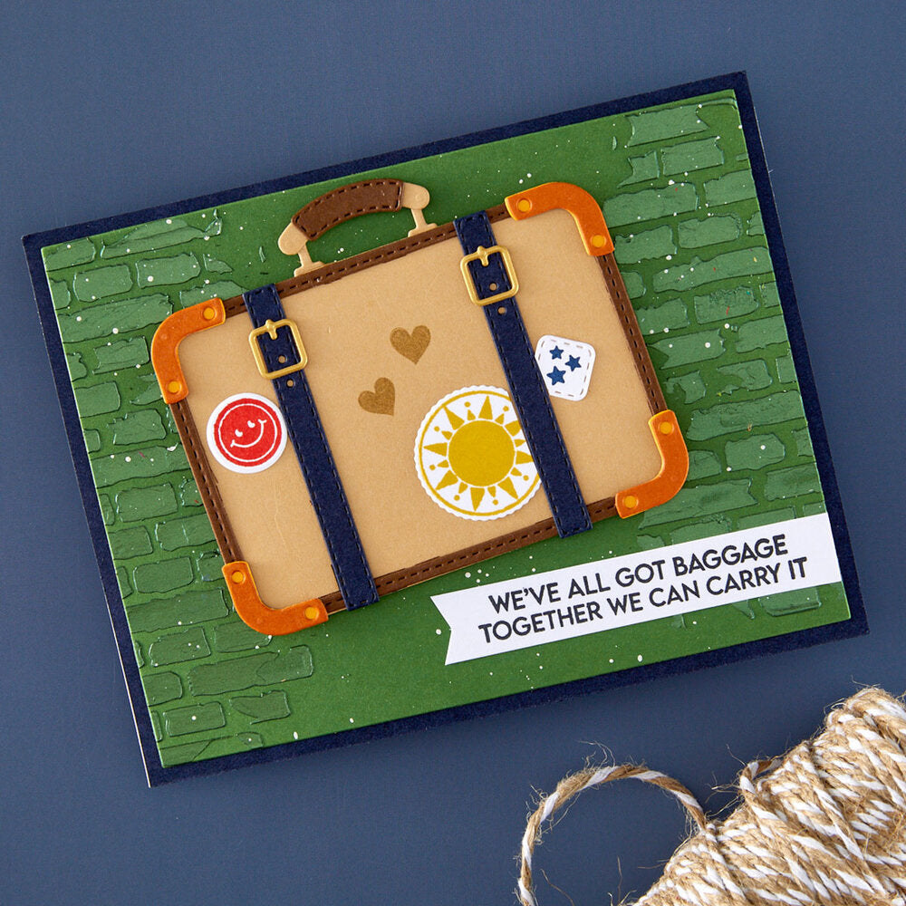Spellbinders - Retro Suitcase and Sentiments Stamp & Die Set