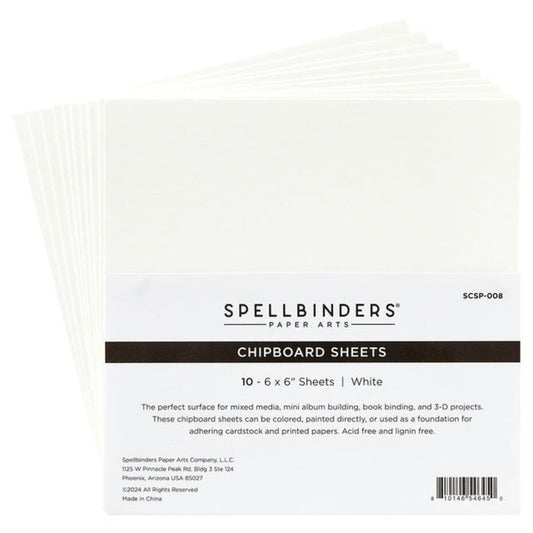 Spellbinders - White Chipboard Sheets 6x6" (10pcs)