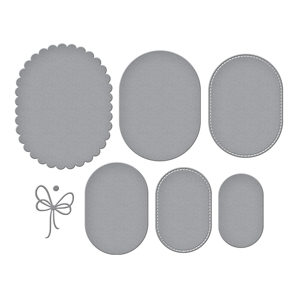 Spellbinders - Wildflowers Etched Dies Scallop and Stitched Edge Ovals