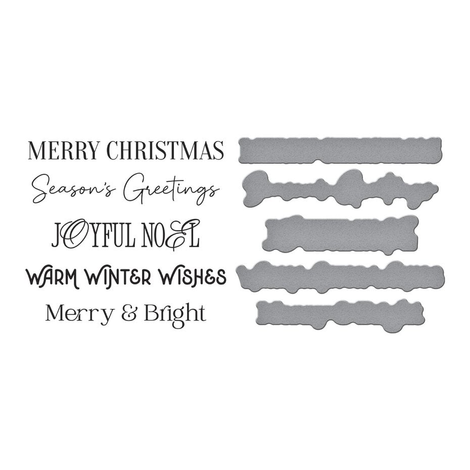 Spellbinders - Betterpress Merry Messages Plate & Die Set