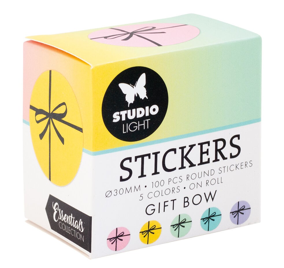 Studio Light - Round Stickers On Roll Gift Bow (100pcs)