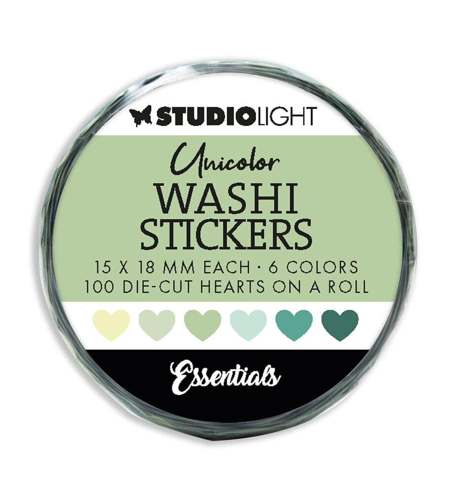 Studio Light - Greens Essentials Washi Die-Cut Stickers