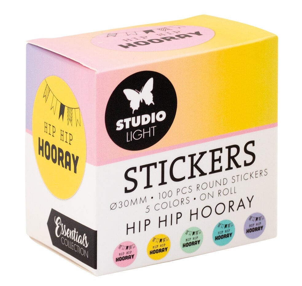 Studio Light - Round Stickers On Roll Hip Hip Hooray (100pcs)