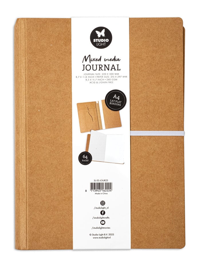 Studio Light - Mixed Media Journal A4 Lay Flat Binding