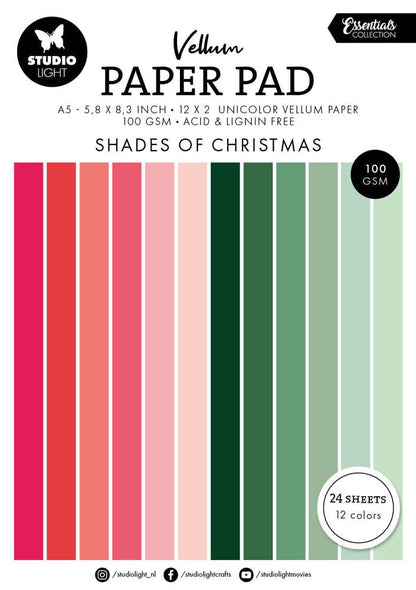 Studio Light - Shades of Christmas Essentials Vellum Paper Pad A5