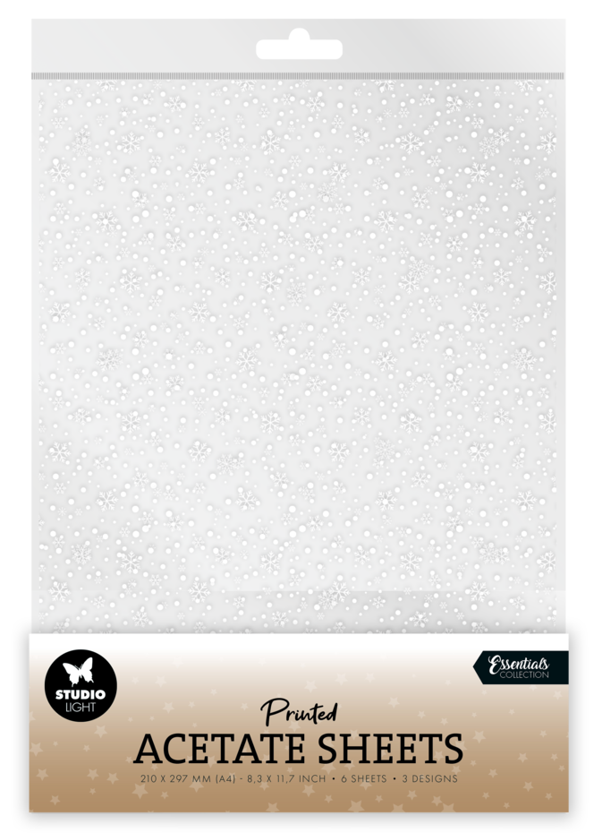 Studio Light - Snowflakes White Christmas Acetate Sheet (6 pcs)