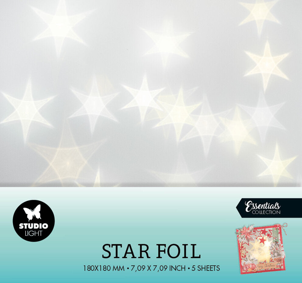 Studio Light - Star Foil 7.09x7.09 Inch Sheets (5pcs)