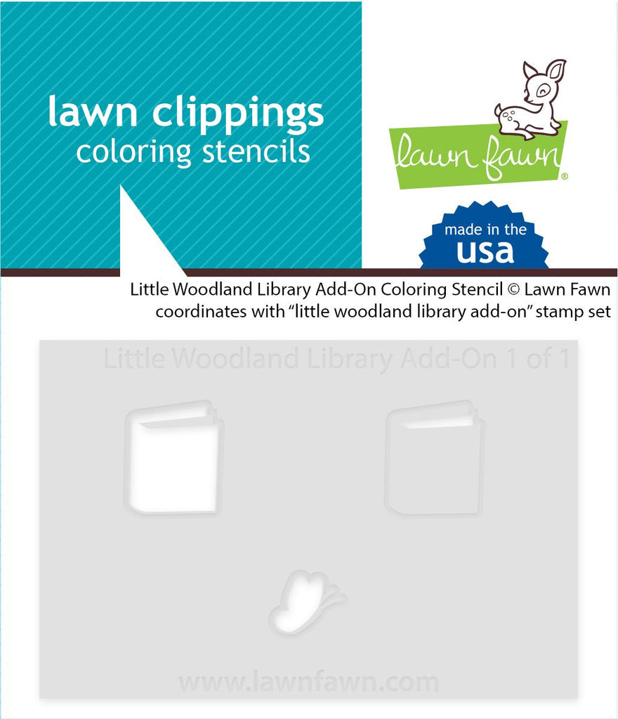 Lawn Fawn - Little Woodland Library Add-On Coloring Stencil