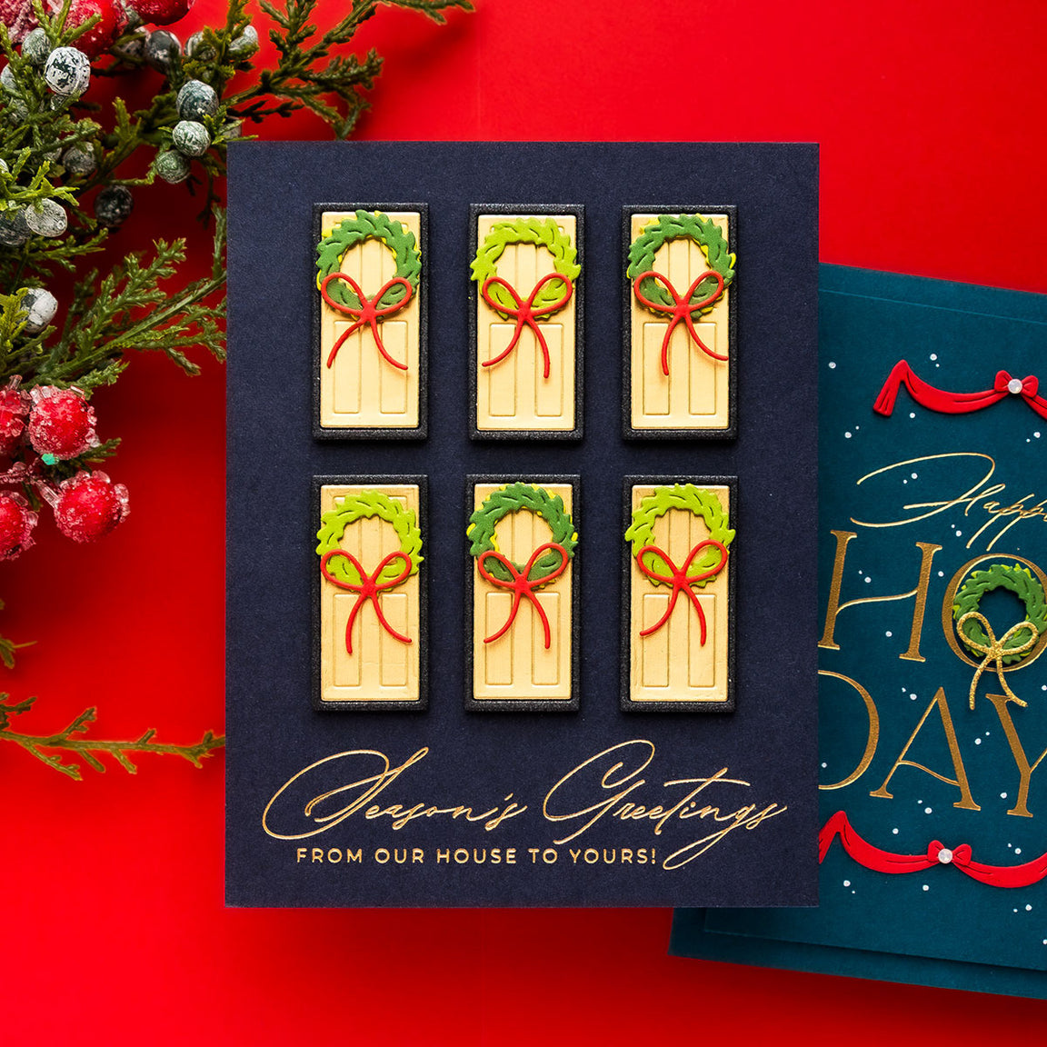 Spellbinders - City Holiday BetterPress Plate & Die Set Christmas Cheer Sentiments