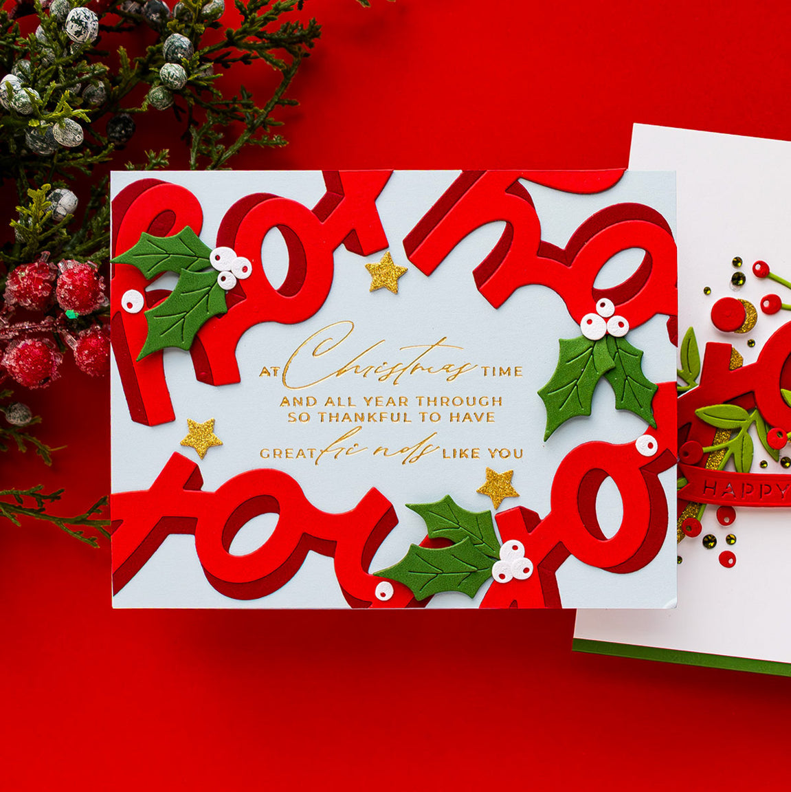 Spellbinders - City Holiday BetterPress Plate & Die Set Christmas Cheer Sentiments
