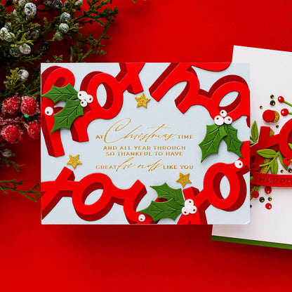 Spellbinders - City Holiday BetterPress Plate & Die Set Christmas Cheer Sentiments
