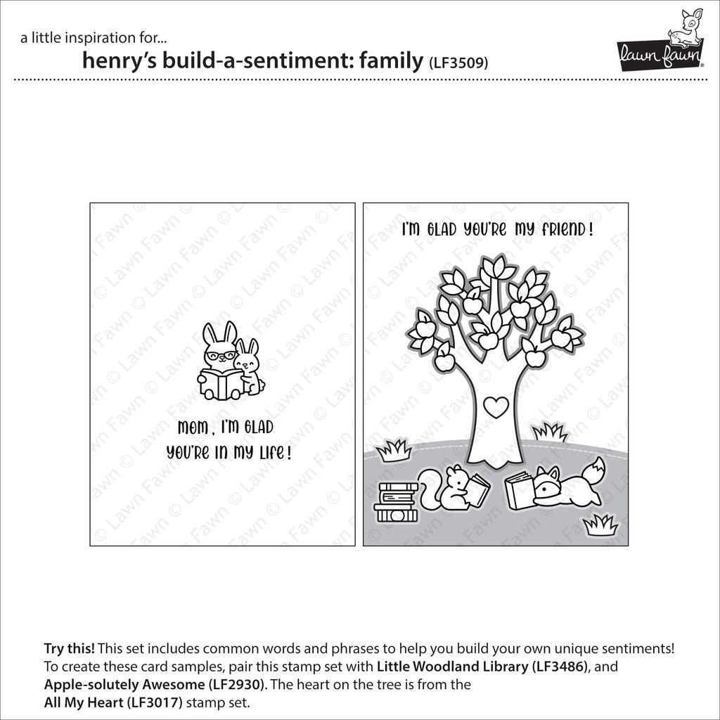 Lawn Fawn - Henry's Build-A-Sentiment: Family
