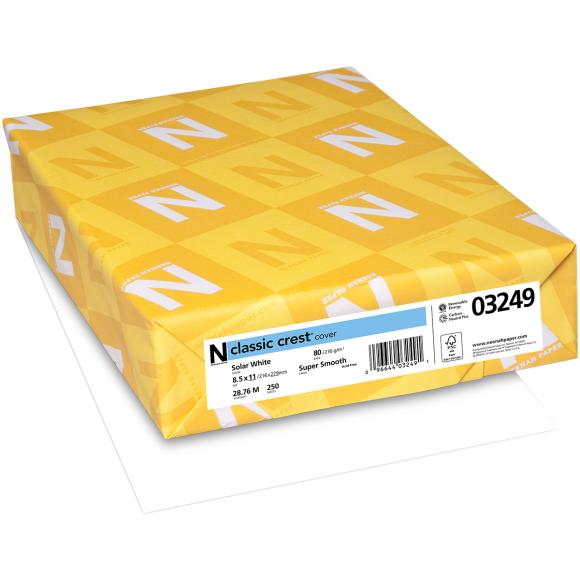 Neenah Paper - Neenah 80lb Classic Crest Solar White Cardstock 8.5"X11"