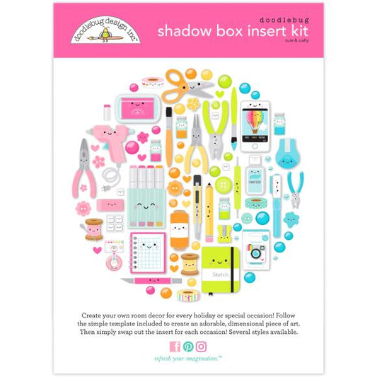 Doodlebug Design - Cute & Crafty Shadow Box Insert Kit