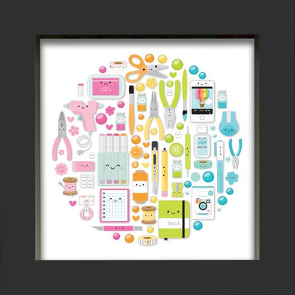 Doodlebug Design - Cute & Crafty Shadow Box Insert Kit
