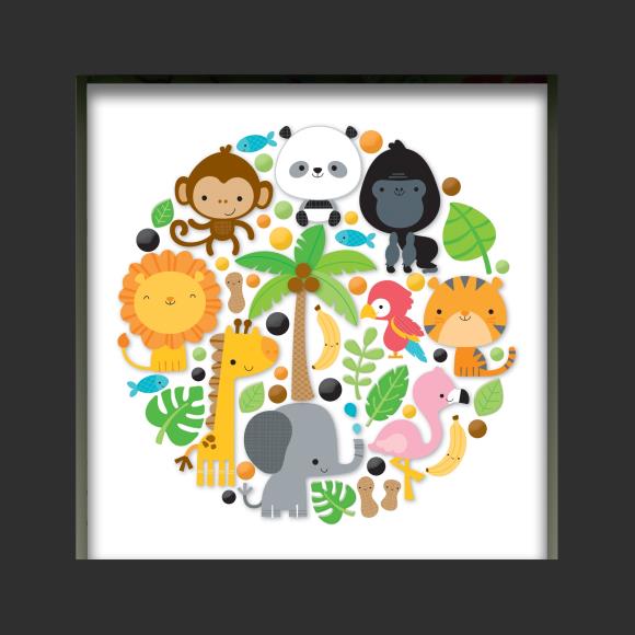 Doodlebug Design - At the Zoo Shadow Box Insert Kit