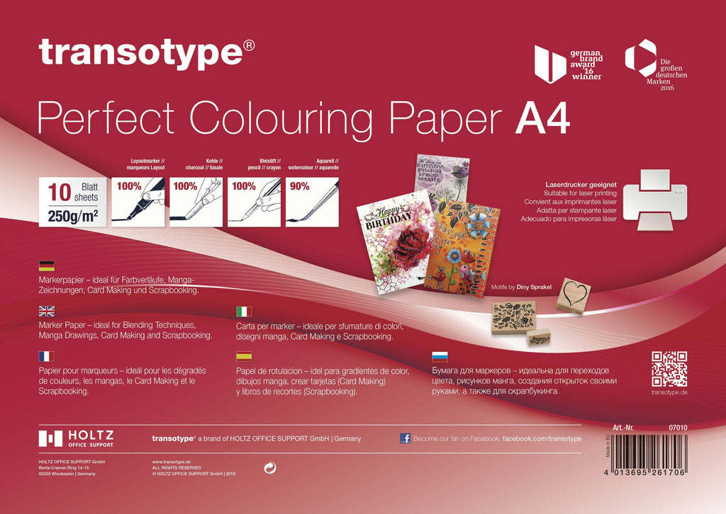 Transotype - Perfect Colouring Paper A4 (10sheets)