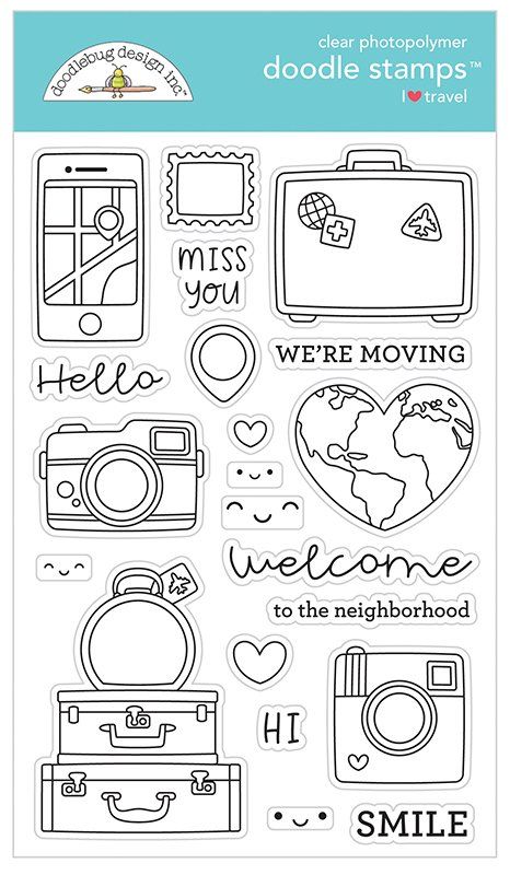 Doodlebug Design - I Heart Travel Stamps