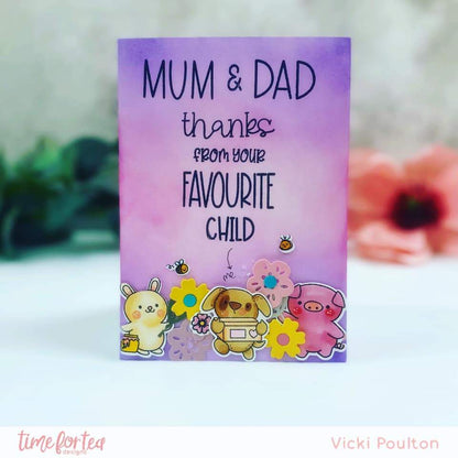 Time For Tea Designs - Mum & Dad Sentiment Clear Stamps
