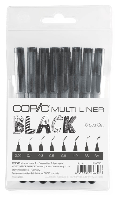 Copic - Multiliner Black Set (8pcs)