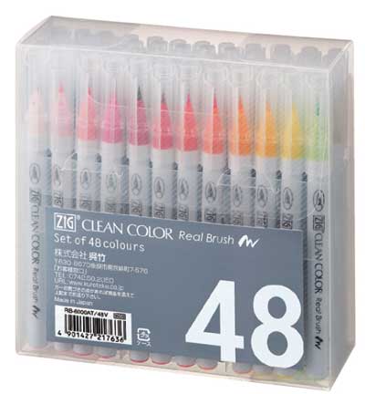 Kuretake - ZIG CLEAN COLOR Real Brush Set (48pcs)