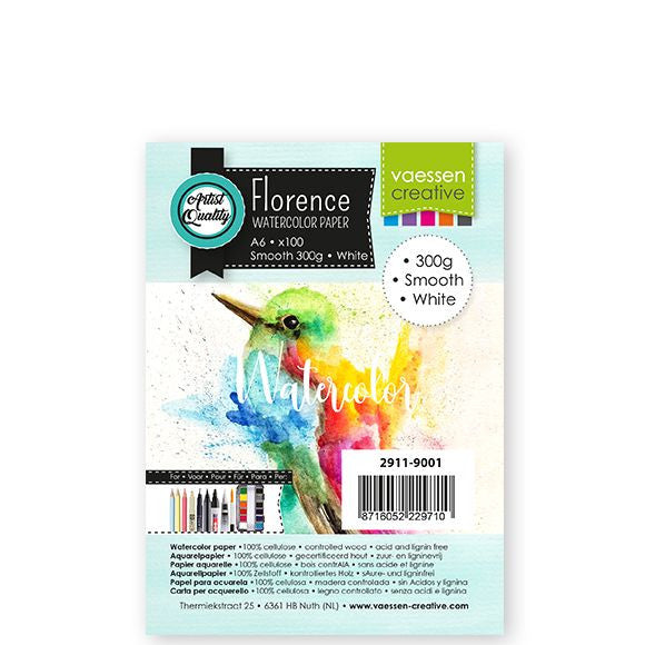 Vaessen Creative - Florence 300g Watercolor Paper Smooth White A6 (100pcs)
