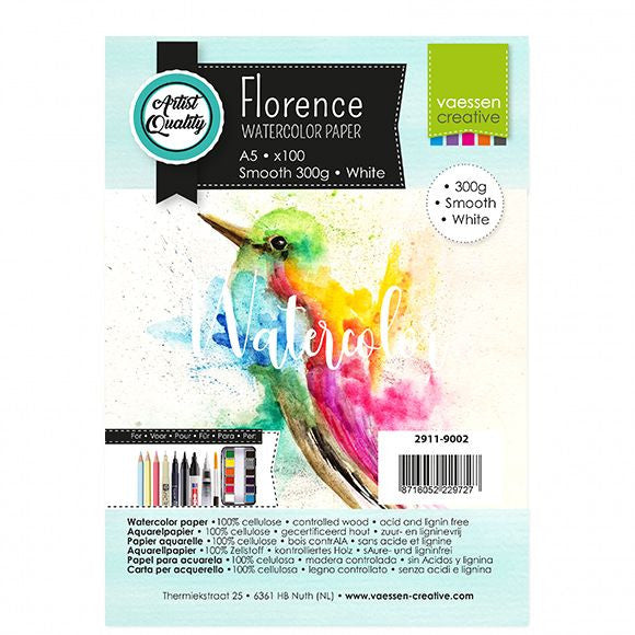 Vaessen Creative - Florence 300g Watercolor Paper Smooth White A5 (100pcs)