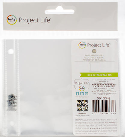 American Crafts - Project Life Photo Pocket Pages 4"X4" 10/Pkg-Full Page