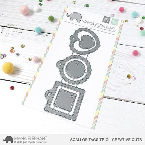 Mama Elephant - Scallop Tags Trio - Creative Cuts