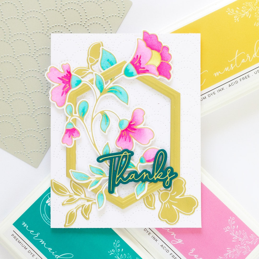 Pinkfresh Studio - Folk Floral Stem Coloring Stencils (4pcs)