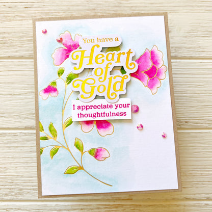 Pinkfresh Studio - Folk Floral Stem Coloring Stencils (4pcs)