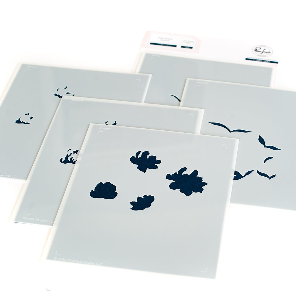 Pinkfresh Studio - Go For It Coloring Stencils (5pcs)