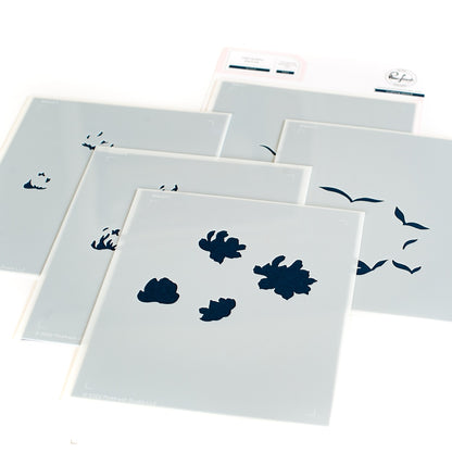 Pinkfresh Studio - Go For It Coloring Stencils (5pcs)