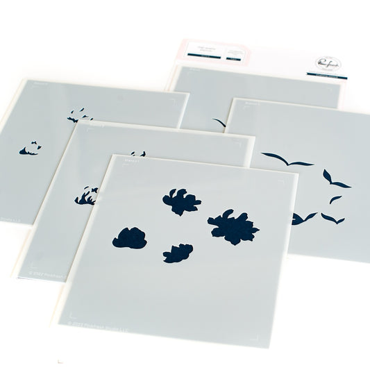 Pinkfresh Studio - Go For It Coloring Stencils (5pcs)