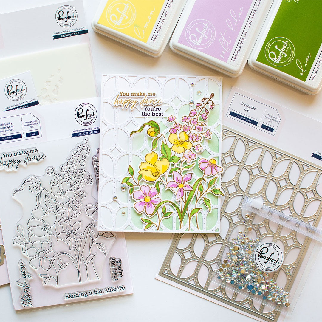 Pinkfresh Studio - Happy Dance Coloring Stencils (6pcs)