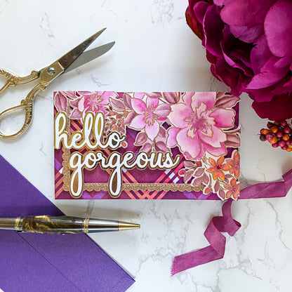 SET DEAL: Pinkfresh Studio - Phrase Builder Hello Hot Foil Plate + Die Set