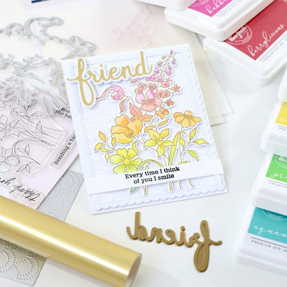 SET DEAL: Pinkfresh Studio - Phrase Builder Hello Hot Foil Plate + Die Set