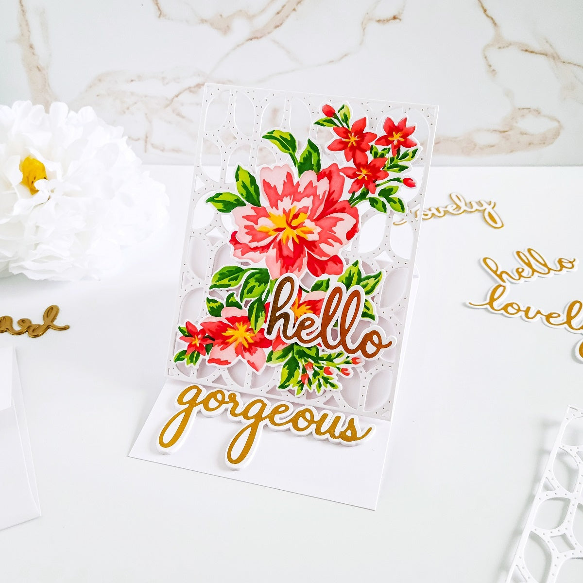 SET DEAL: Pinkfresh Studio - Phrase Builder Hello Hot Foil Plate + Die Set