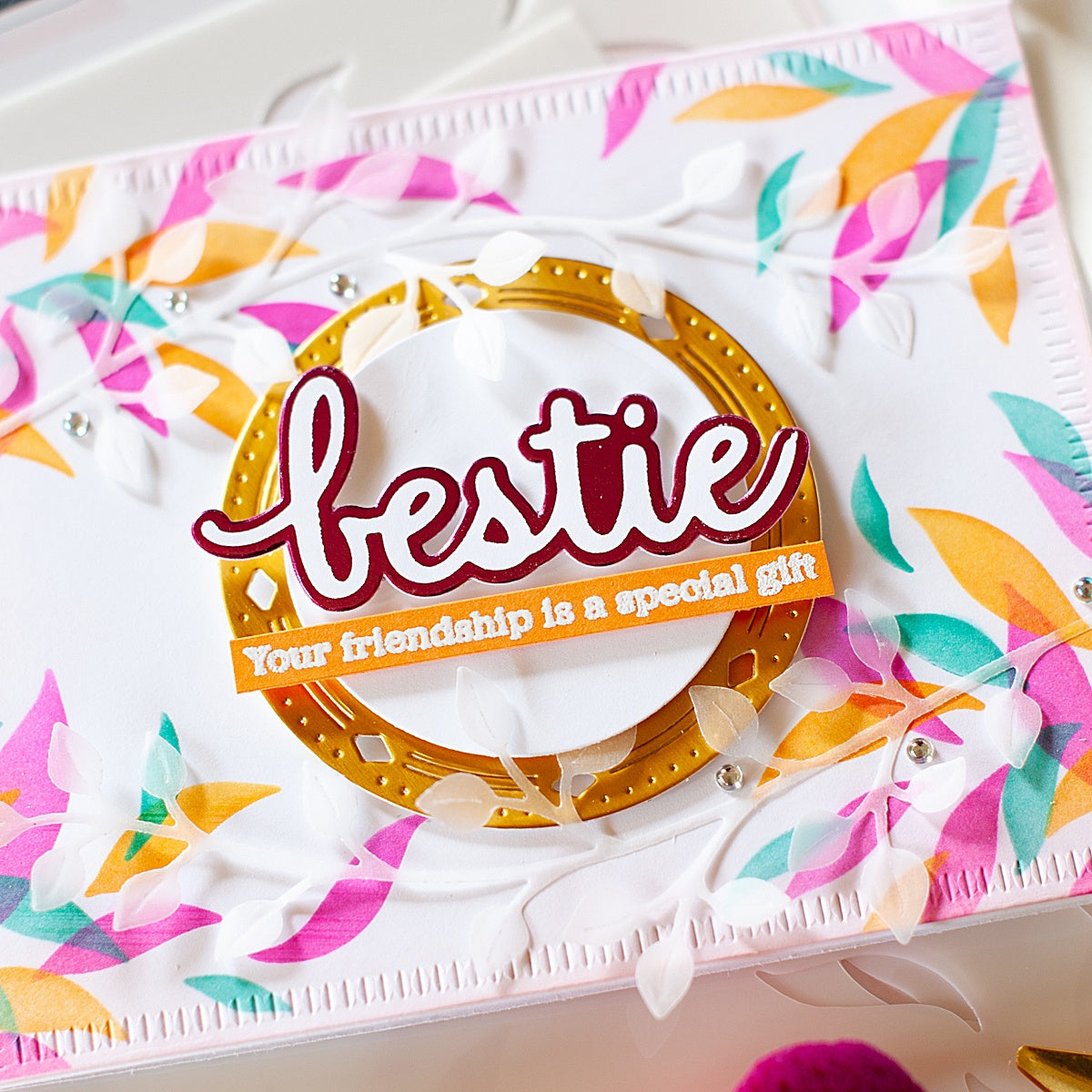 SET DEAL: Pinkfresh Studio - Phrase Builder Hello Hot Foil Plate + Die Set