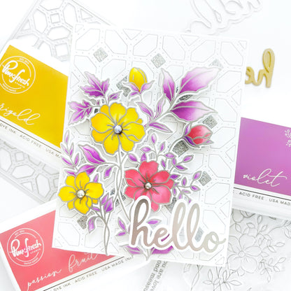 SET DEAL: Pinkfresh Studio - Phrase Builder Hello Hot Foil Plate + Die Set