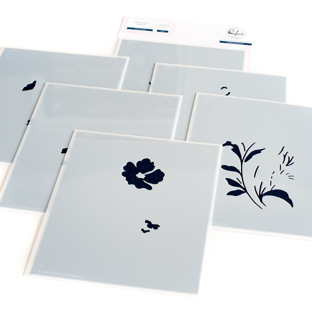 Pinkfresh Studio - With Sympathy Coloring Stencils (6pcs)