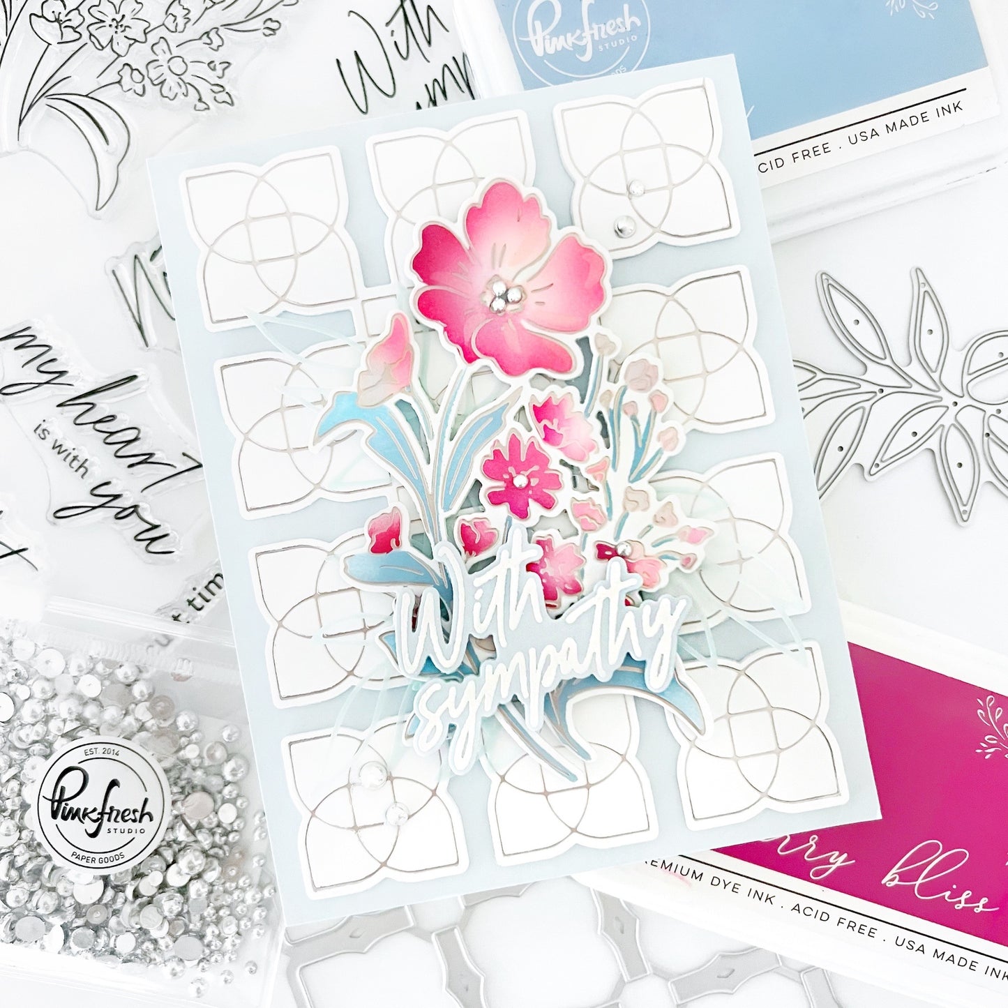Pinkfresh Studio - With Sympathy Coloring Stencils (6pcs)