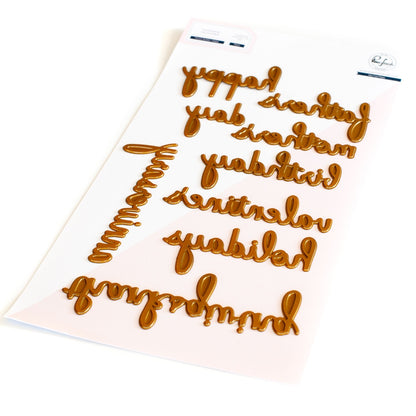 SET DEAL: Pinkfresh Studio - Phrase Builder: Happy Hot Foil Plate + Die Set